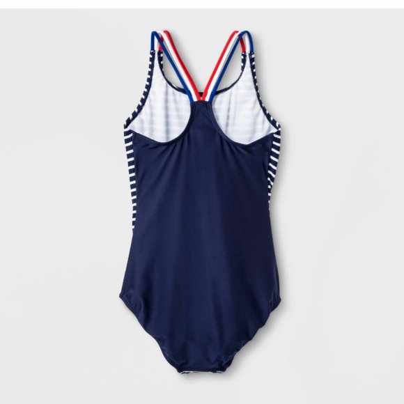 Girls' One Piece Swimsuit - Cat & Jack™ Red White - Picture 12 of 12